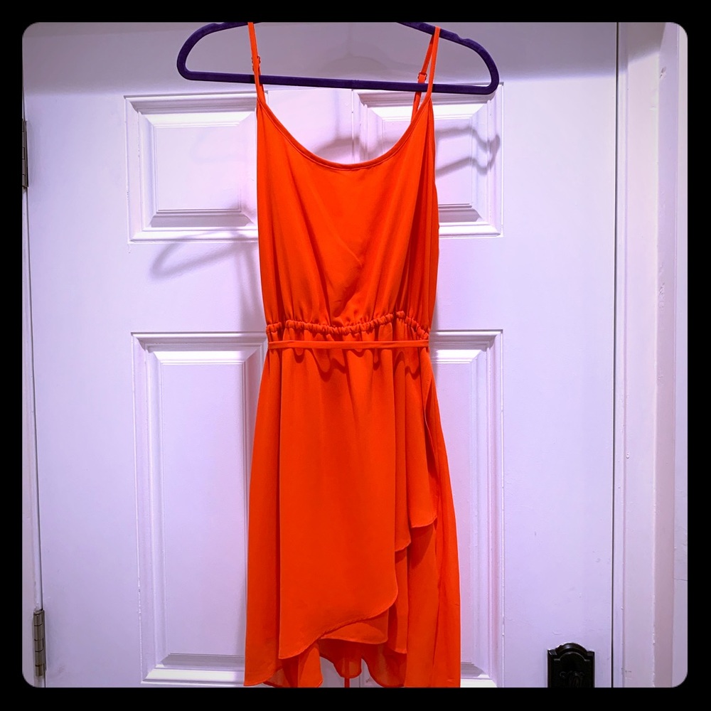 Orange Spaghetti Strap Dress